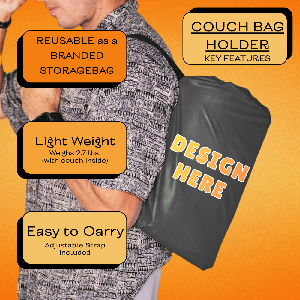 Logo Lounger V1 - No Air Pump Needed, Air Sofa, Wind Lounger, Inflatable Beach Couch, Wind Couch,