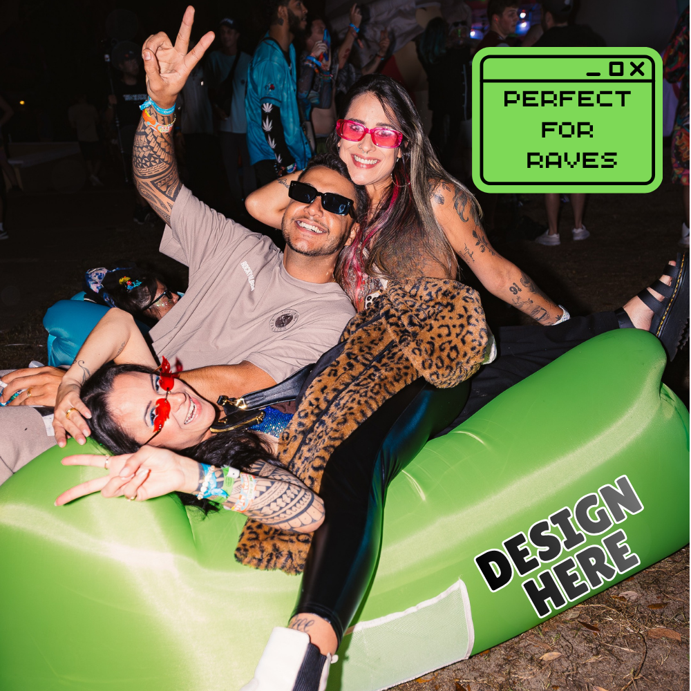 Logo Lounger V1 - No Air Pump Needed, Air Sofa, Wind Lounger, Inflatable Beach Couch, Wind Couch,
