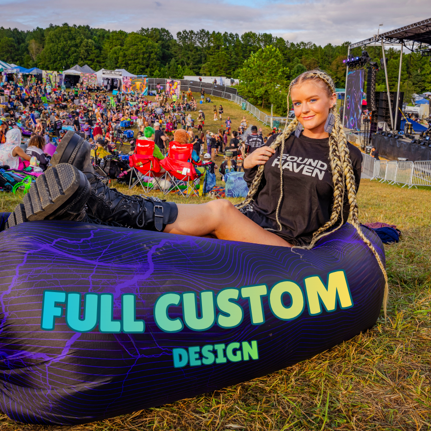 Logo Lounger V2 - Fully Customisable Air Hammock, Wind Couch, Inflatable Couch, Air Sofa